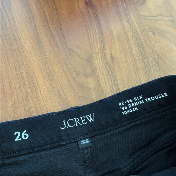 J. Crew Denim trouser Jean in 1996 semi-stretch Black Rinse Size 26 - Picture 8 of 11